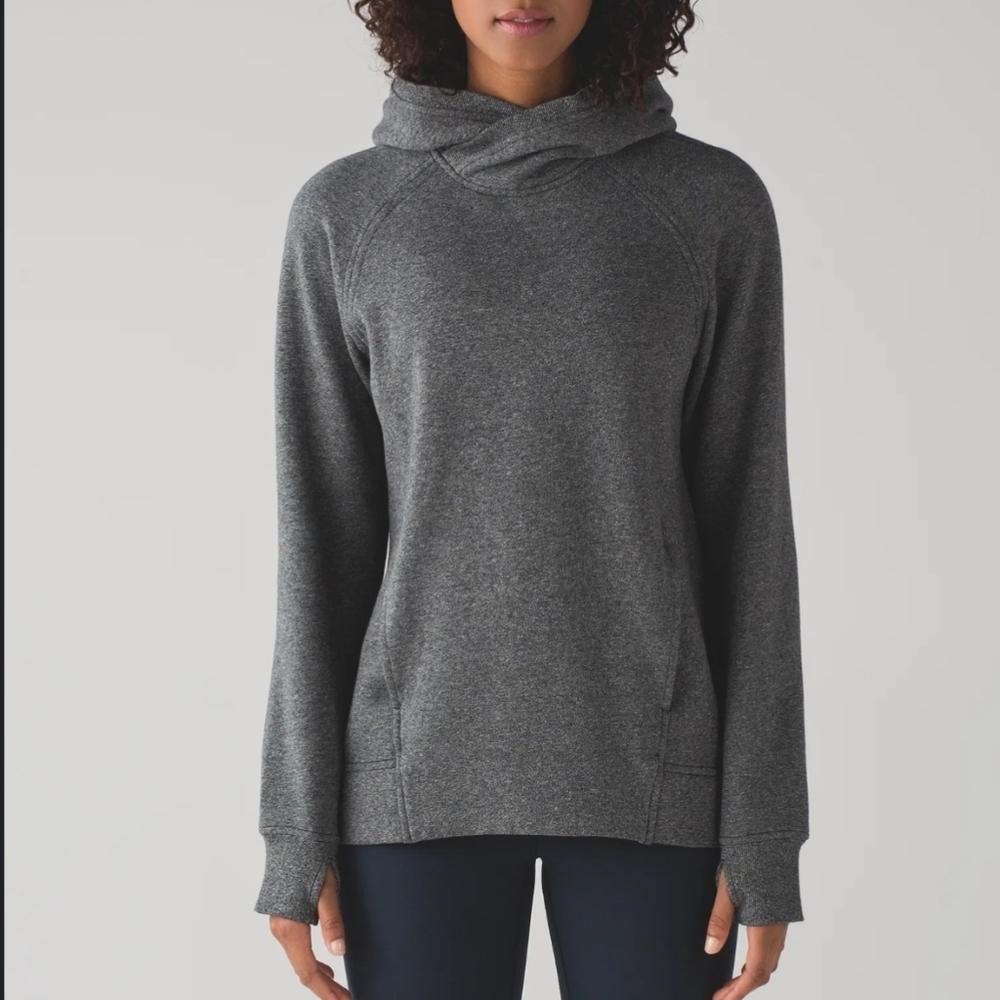 Lululemon fleece Please hoodie pullover Heathered Black